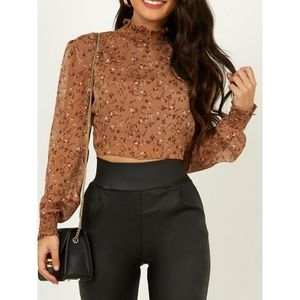Showpo Floral Crop Top Like New
